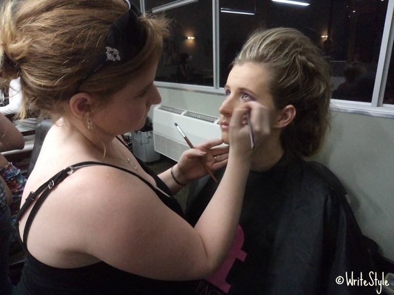 Modelling - getting makeup done