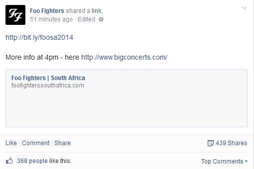 Image: Foo Fighters Facebook page
